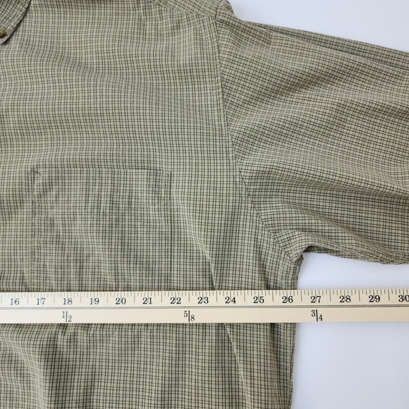 Dockers Mens XL Long Sleeve Button Down Shirt Olive Green Plaid 100% Cotton - Picture 4 of 9